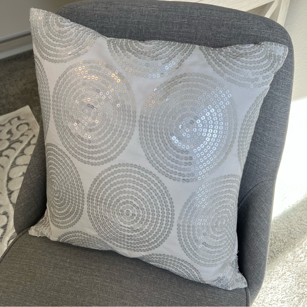RARE Kate Spade Duck Feather Sequin Accent Pillow